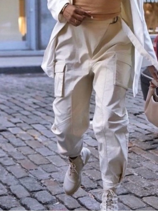 Pants - The Drop Karen Britchick Cargo Joggers in cream